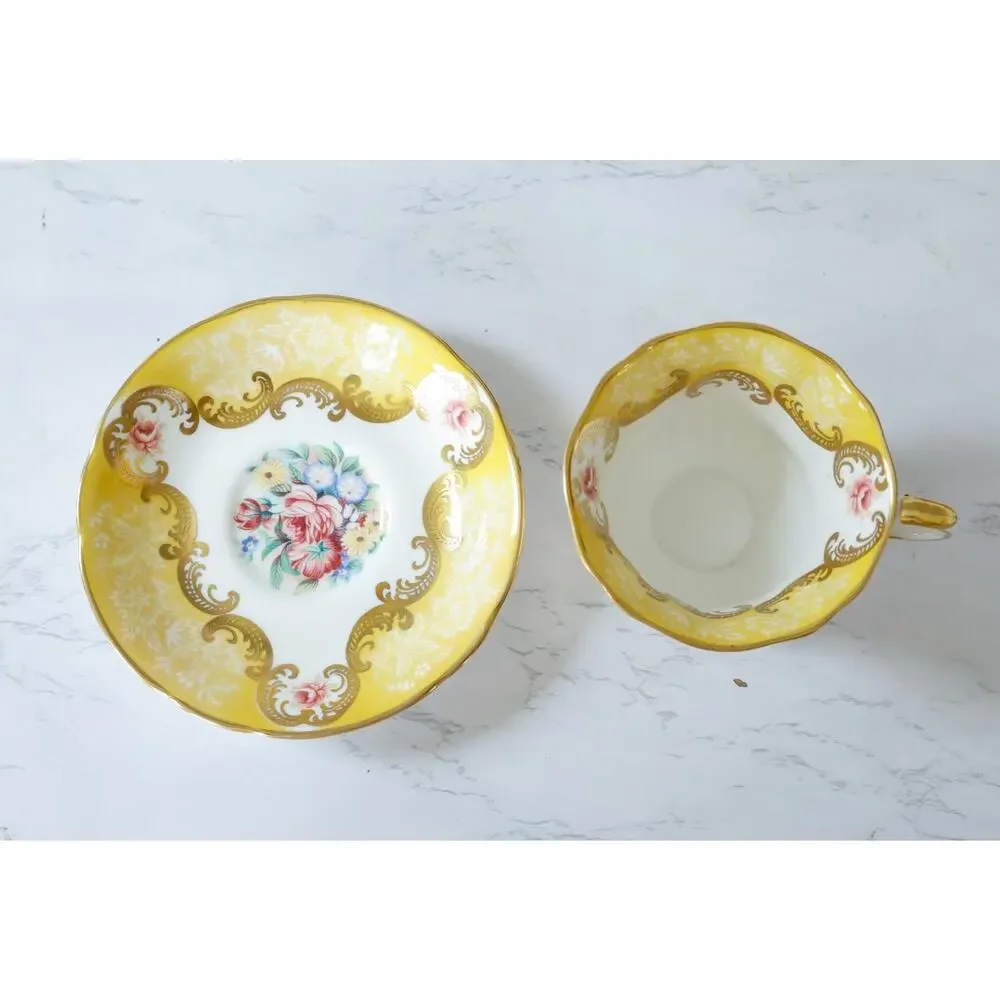 VTG 1960s Paragon Trenton Floral Teacup Set English Countryside Cottage Regency